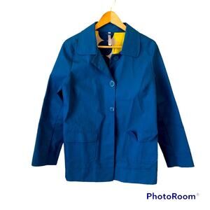 Old Navy Jacket Women’s Size Medium Blue Waterproof Rain Pea Coat Outerwear